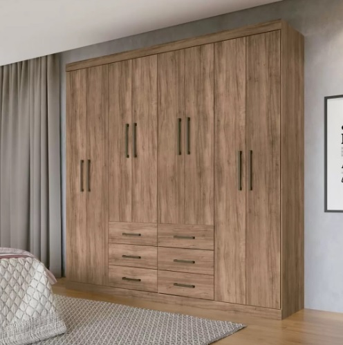Guarda-roupa Casal 8 Portas 6 Gavetas Santos Andirá Liverpool