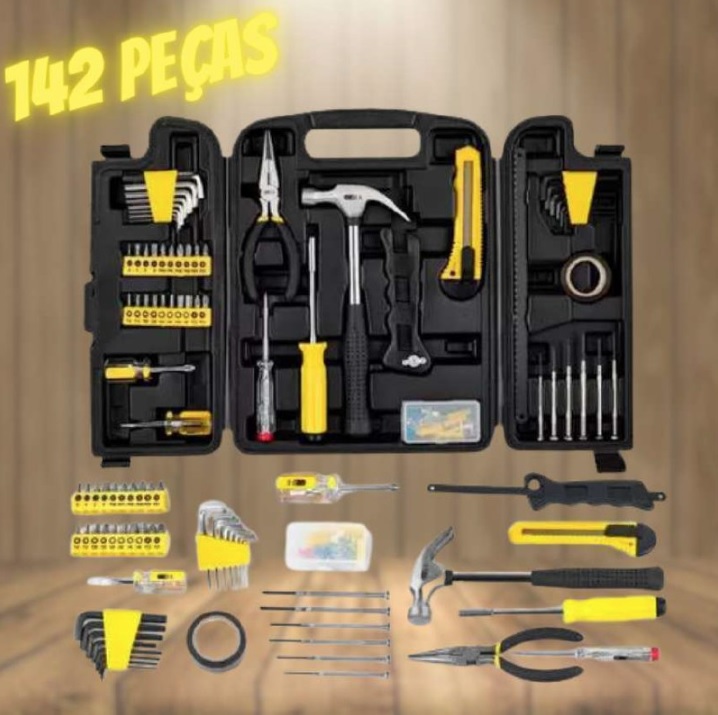 Jogo De Ferramentas Kit 142 Peças Com Maleta – OZ