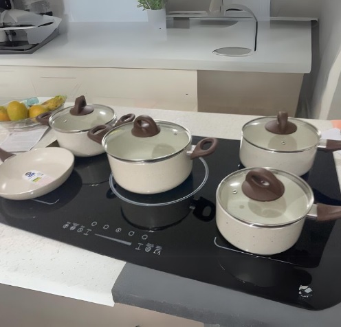 Jogo de Panelas 5 Peças Ceramic Life Granada com Fundo de Indução Brinox – Vanilla