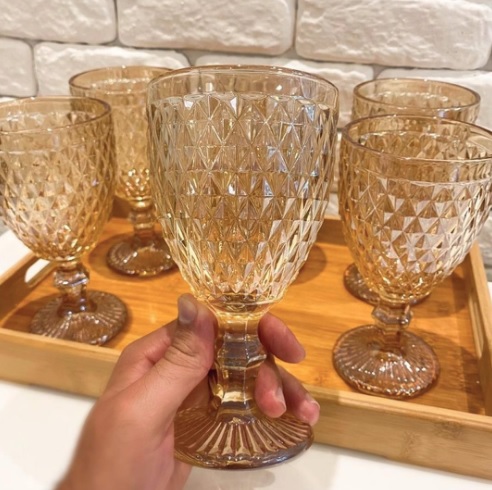 Jogo de Taças de Vidro 330ml 6 Peças Haus – Bico de Jaca Empire