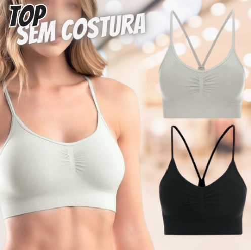 Kit 2 Top Microfibra Confortável Bojo Removível Sem Costura She by Mash Feminino Adulto