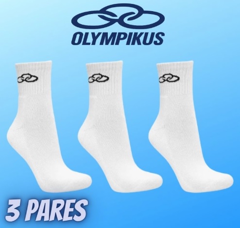 Kit Meia Olympikus Cano Médio Masculina 3 Pares