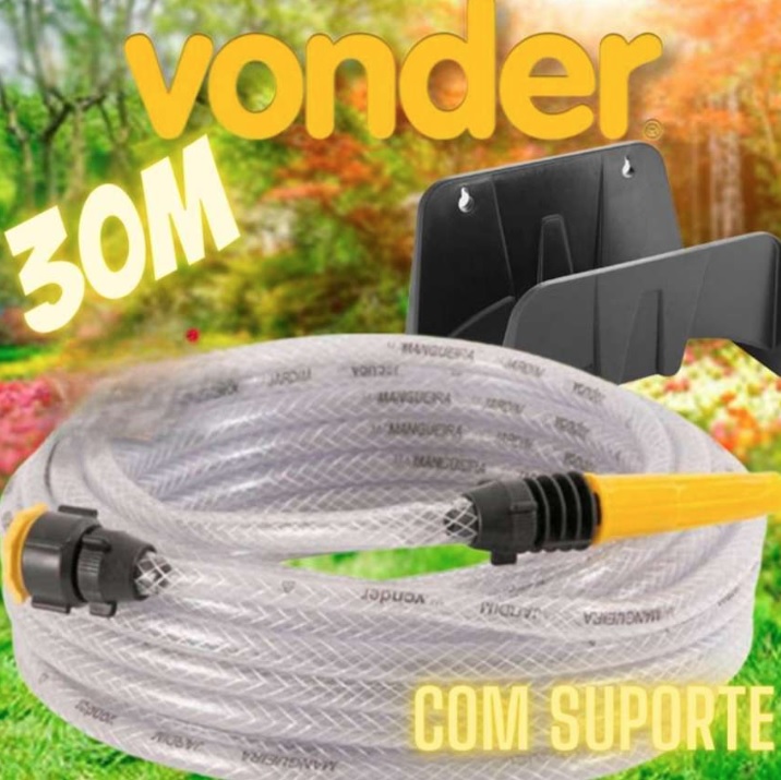 Mangueira Trançada Para Jardim 30 M Com Suporte Vonder Vonder