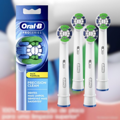 Oral-B Refis PRO SERIES Advanced Clean, para Escova de Dentes Elétrica Oral-B, 100% mais remoção de placa