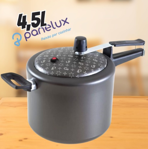 Panela de Pressão 4,5 Litros Magnific Grafite Antiaderente Panelux