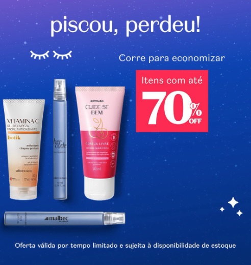 Piscou, Perdeu até 70% de Desconto!