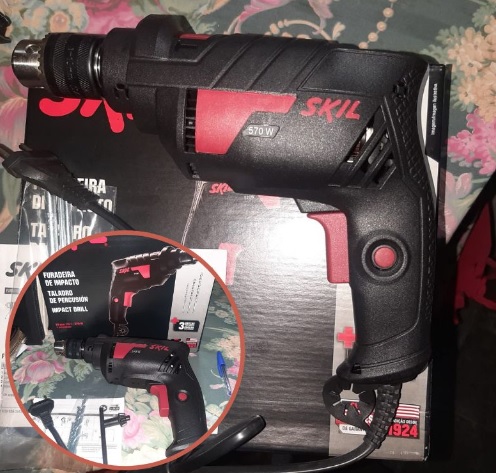 Skil Furadeira De Impacto 6600 570W 127V Com 3 Brocas E Chave