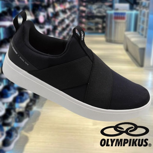 Tênis Casual Feminino Slip On Forever Preto Branco Olympikus