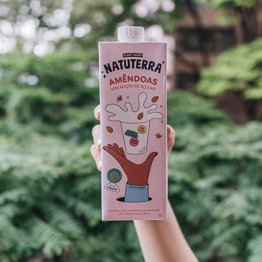 Natuterra – Bebida de Amêndoas sem açúcar, Rico em cálcio, Sem glúten, 1L