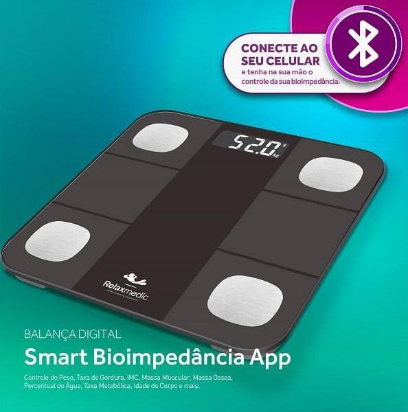 Balança Digital Corporal Bioimpedancia Aplicativo Bluetooth