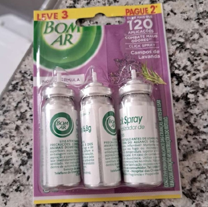 Air Wick Aromatizador Bom Ar Click Spray Refil Leve 3 Pague 2 Campos De Lavanda