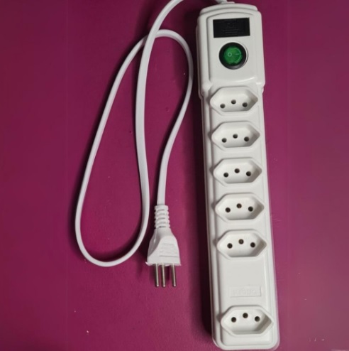 Bright Filtro de Linha com Fusível 6 Tomadas Branco