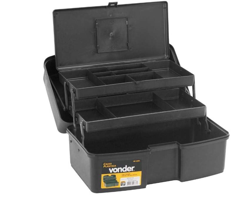 Caixa Plástica VD 2001, com 2 Bandejas, Vonder VDO2542