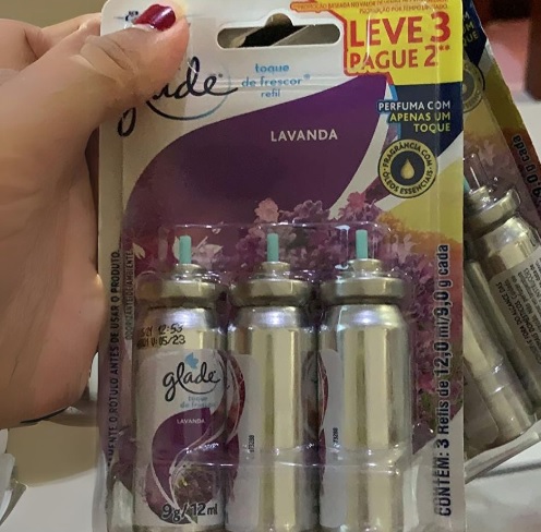 Glade Aromatizador de Ambiente Toque de Frescor Refil Lavanda Leve 3 Pague 2 unidades com 12ml cada