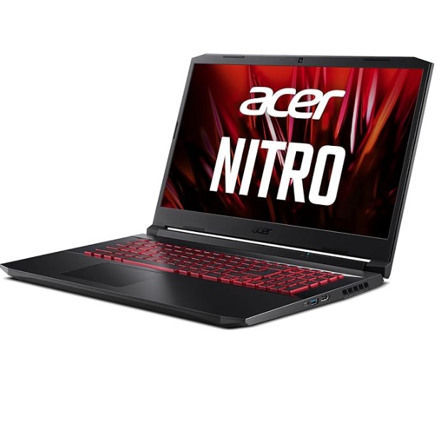 Notebook Gamer Acer Nitro 5 AN517-54-765V Intel core I7 11ª ger. 16GB RAM 512GB SSD (NVIDIA RTX 3050) 17,3 LED FHD IPS 144Hz Linux Gutta Preto com vermelho