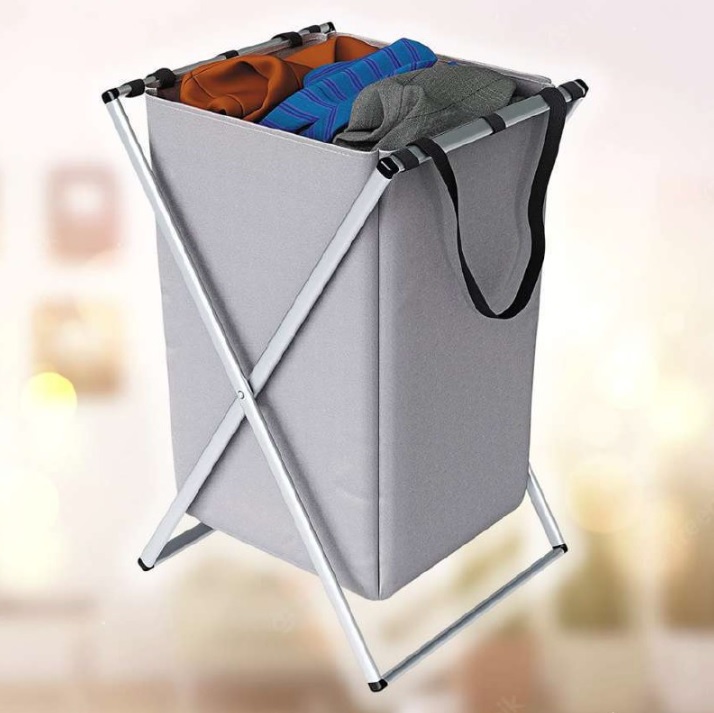 Organizador dobrável de roupas sujas com 1 compartimento, Cinza, ORG0709, Euro Home