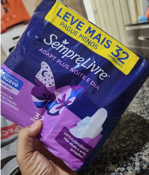 Sempre Livre Absorvente Externo Noturno Plus Noite e Dia Suave 32un Embalagem pode variar