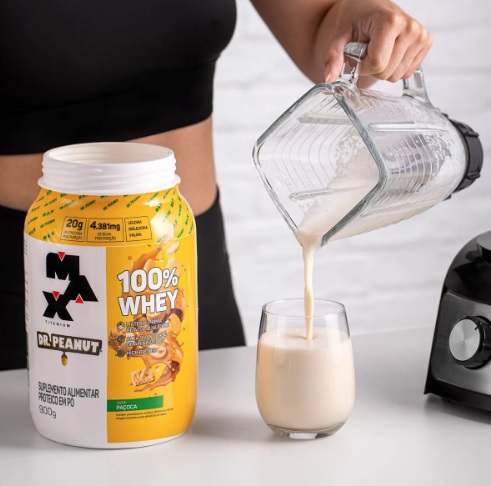 Whey 100% Whey Protein Paçoca Max Titanium x Dr Peanut 900g