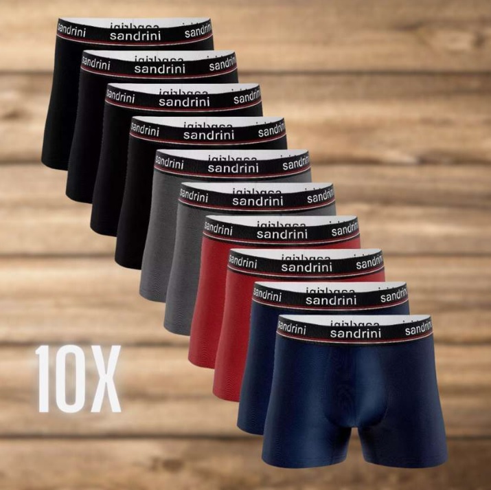Kit 10 Cueca Boxer 100% Algodão Box Atacado Masculina Preta