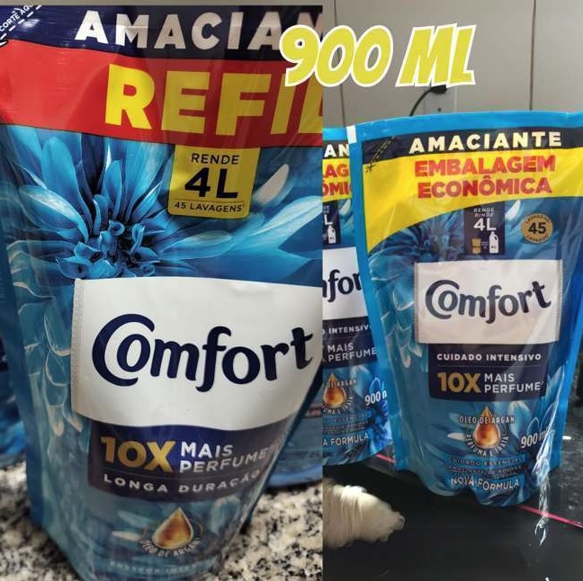 Amaciante Concentrado Comfort Frescor Intenso 900 ml Refil