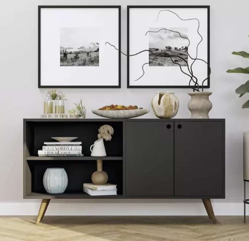 Aparador Balcão 1,20m Buffet C 2 Portas Retrô