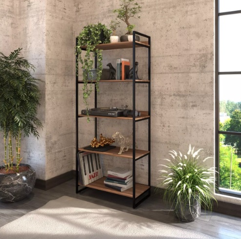 Apenas Estante Estilo Industrial Madeira E Metal Do Conjunto