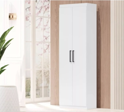 Armário Organizador 2 Portas Multiuso 4 Prateleiras 1000 Casa Jd Móveis Branco