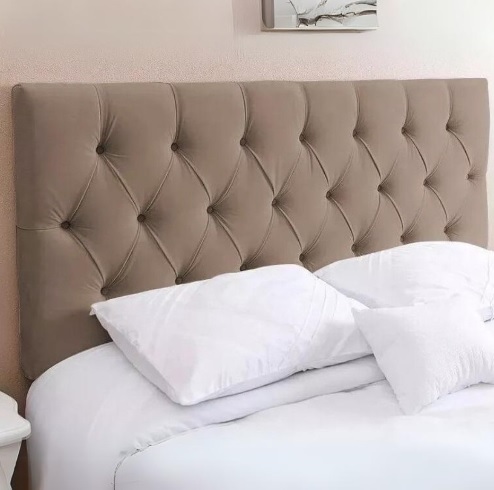 Cabeceira de cama box Kasabela Paris Casal 140cm x 58cm Camurça areia