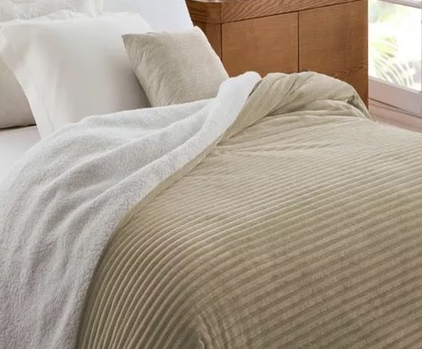 Cobertor Casal Manta Canelada Dupla Face C/ Sherpa Boreal