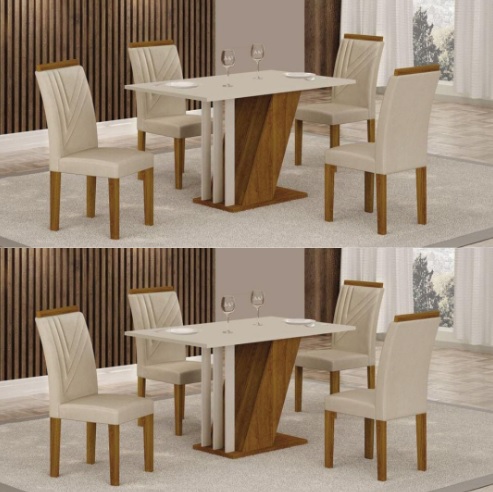 Conjunto sala de jantar Yescasa Miami com 4 cadeiras