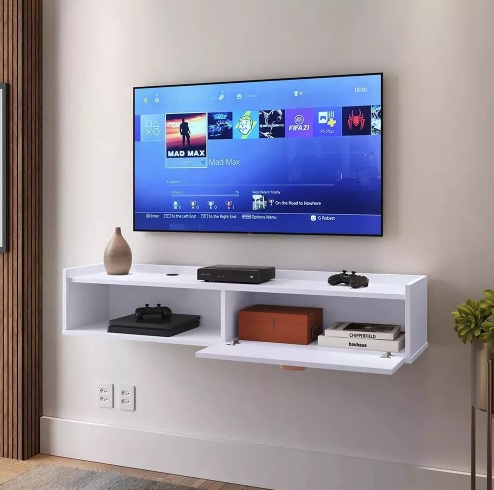 Estante Livro Rack Suspenso Sala Tv 1.20cm Home Decor