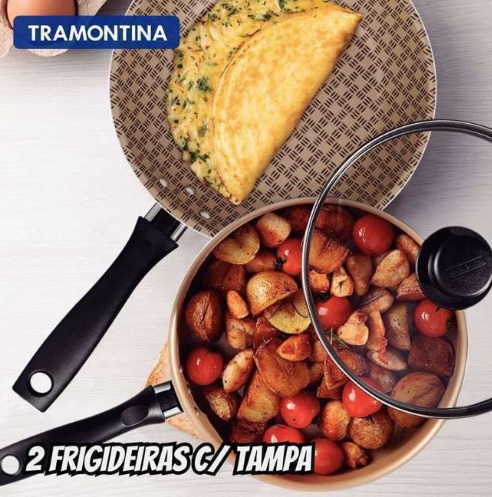 Frigideira Tramontina Turim Com Tampa 16 E 20 Cm Vermelho