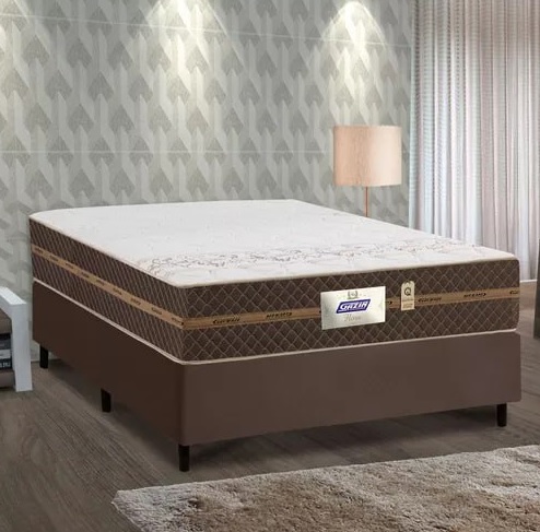 Gazin Flora cor marrom tamanho casal 1.88 m x 1.38m