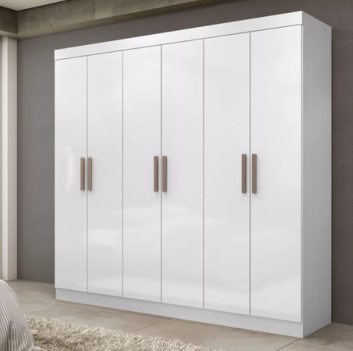 Guarda-roupa Espresso Móveis Paris Cor Ipé De Mdp Com 6 Portas De Dobradiças
