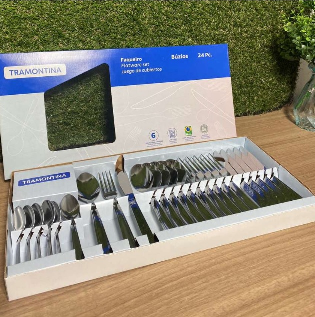 Faqueiro em Aço Inox Búzios com 24 Peças