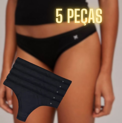 Kit Com 5 Calcinhas Básicas Em Algodão Com Elastano – Hering