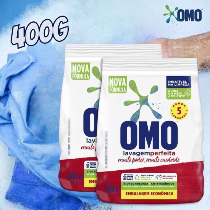 Omo Sabão Em Pó Lavagem Perfeita 400g Bag