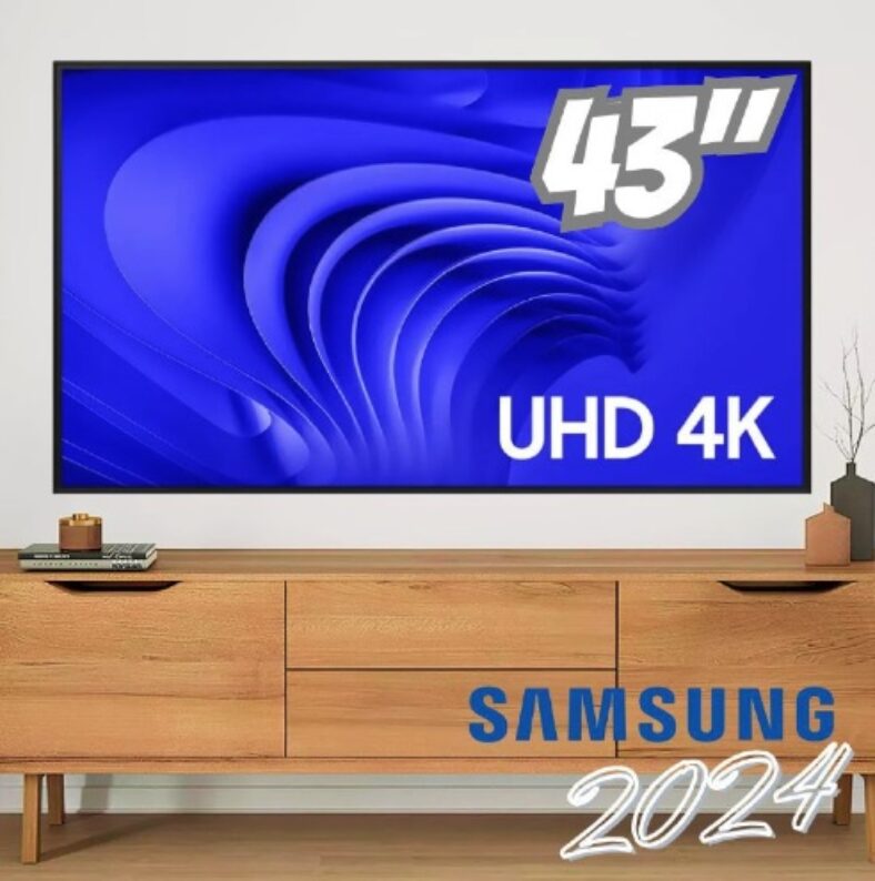 Samsung Smart TV 43" UHD 4K 43DU7700 2024, Processador Crystal 4K ...