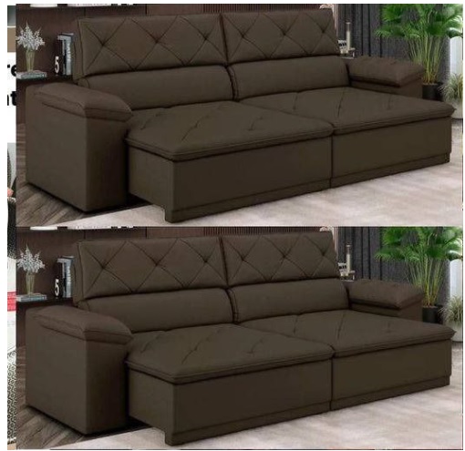 Sofá Retrátil Reclinável 3 Lugares Veludo Bipartido Caribe Flexforma Estofados