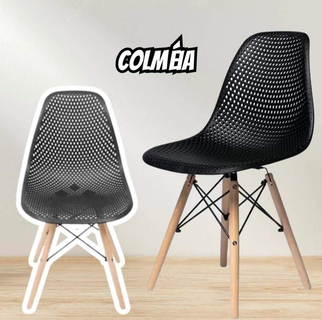 Cadeira Eames Design Colméia Eloisa Preta – Home Land