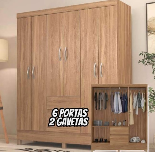 Guarda-roupa Casal Flash II Demóbile Com 6 Portas Amendôa