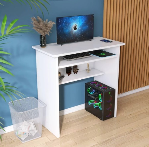 Mesinha Computador Multiuso Quarto Sala Escritorio Branco