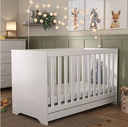 Multimóveis MP0527C Cor Branco Berço Multifuncional 3 em 1 Com Colchão Incluso