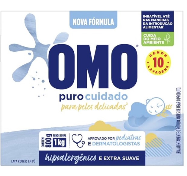 OMO Puro Cuidado – Sabão Em Pó 800g