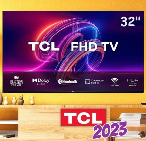 Smart TV 32” Full HD LED TCL 32S5400A Android – Wi-Fi Bluetooth Google Assistente 2 HDMI 1 USB