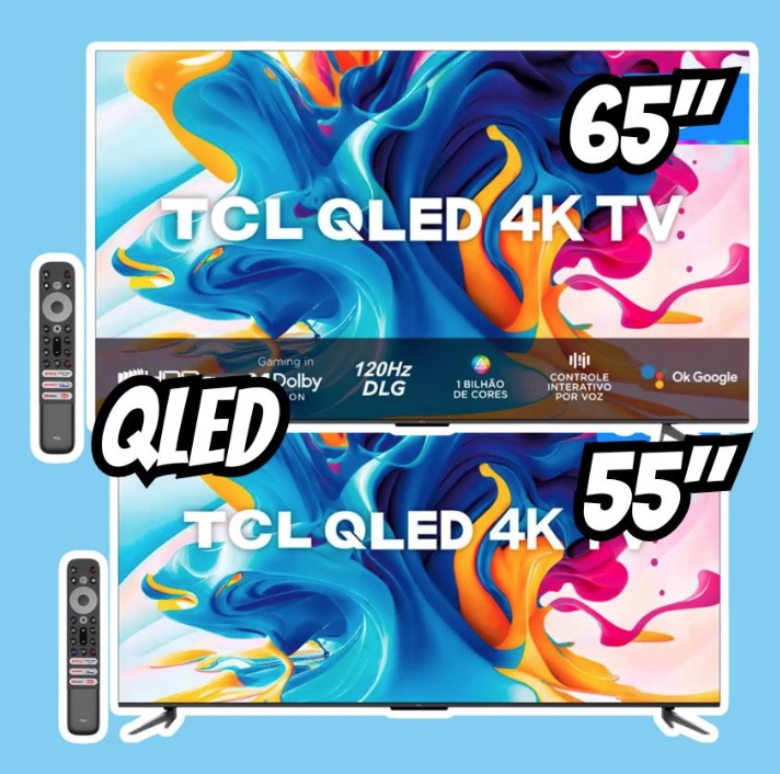Smart TV 65” 4K Ultra HD QLED TCL 65C645 – Wi-Fi Bluetooth Google Assistente 3 HDMI 1 USB