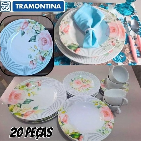 Aparelho De Jantar Tramontina Ornatta 20 Peças Branco