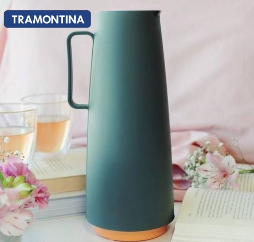 BULE TÉRMICO TRAMONTINA EXATA EM POLIPROPILENO VERDE COM AMPOLA DE VIDRO 1,0 L