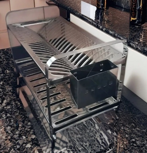 Escorredor De Louça 20 Pratos Com Porta Talher Mak-inox Cor Inox