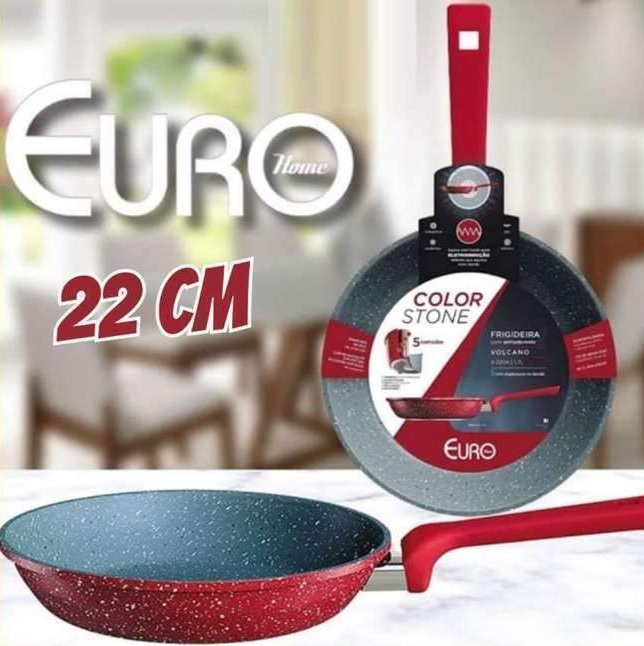 Frigideira 22 cm ColorStone de alumínio com antiaderente Volcano,ALU8259-VO, Euro Home